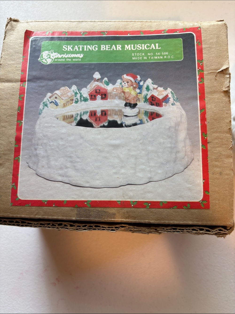 Vintage Christmas Around The World Skating Bear Musical